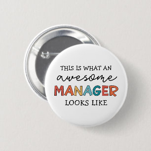 Retro Geweldige Manager Grappig Ronde Button 5,7 Cm