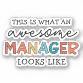 Retro Geweldige Manager Grappig Sticker (Voorkant)