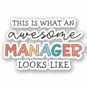 Retro Geweldige Manager Grappig Sticker