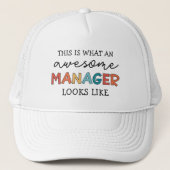 Retro Geweldige Manager Grappig Trucker Pet (Voorkant)