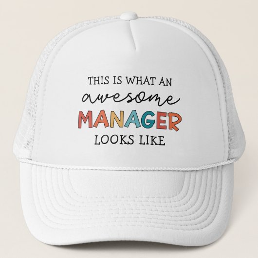 Retro Geweldige Manager Grappig Trucker Pet (Voorkant)
