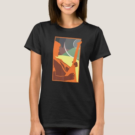 Retro Geweldige Rockstar Rock N' Roll Design Prese T-shirt (Voorkant)