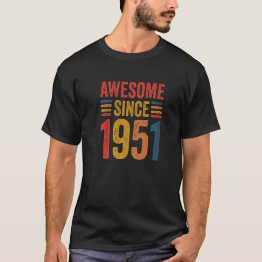  retro Geweldige sinds 1951 71st Birthday IDE T-shirt (Voorkant)