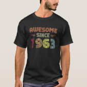 Retro Geweldige sinds 1963 60th Birthday Born T-shirt (Voorkant)