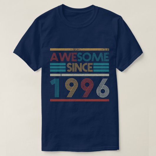 Retro Geweldige sinds 1996 27e verjaardag 27 jaar T-shirt (Design voorkant)