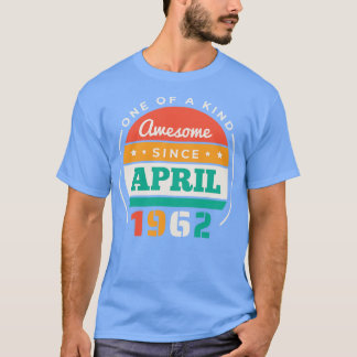 Retro Geweldige sinds april 1962 Verjaardag Vintag T-shirt