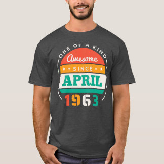 Retro Geweldige sinds april 1963 Verjaardag Vintag T-shirt