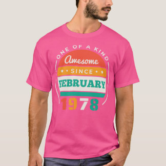 Retro Geweldige sinds februari 1978 Verjaardag Vin T-shirt