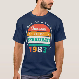 Retro Geweldige sinds februari 1983 Verjaardag Vin T-shirt