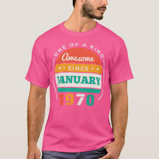 Retro Geweldige sinds januari 1970 Verjaardag Vint T-shirt