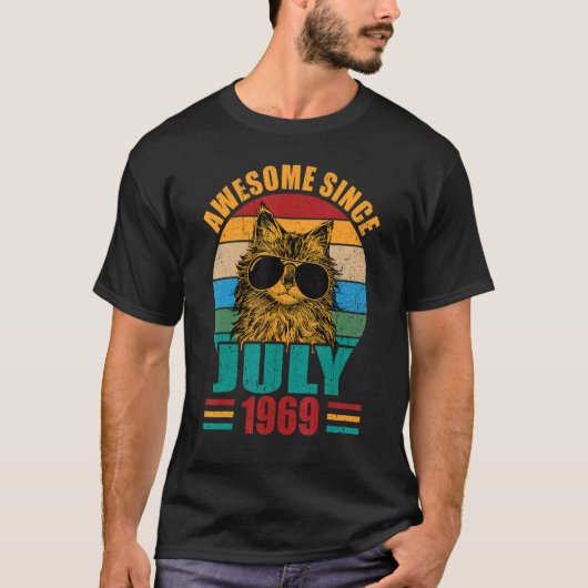 Retro Geweldige sinds juli 1969 53e verjaardag 53  T-shirt (Voorkant)