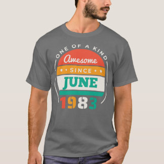 Retro Geweldige sinds juni 1983 Verjaardag Vintage T-shirt