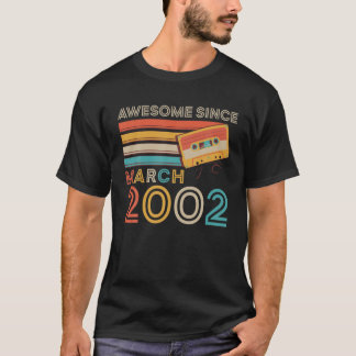 Retro Geweldige sinds maart 2002 20th Birthday Gif T-shirt