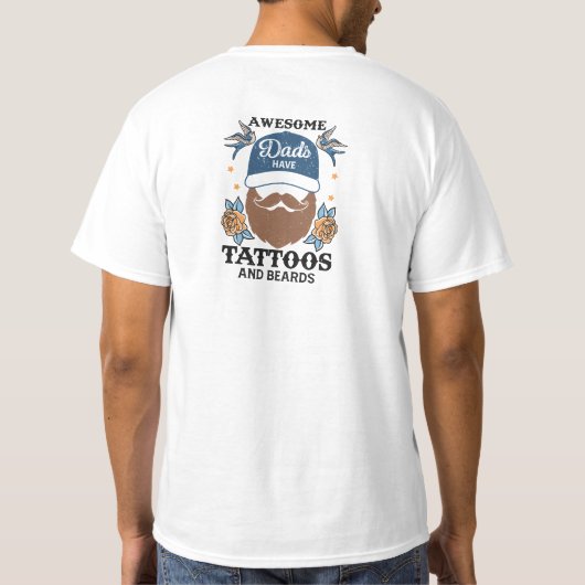 Retro geweldige vaders hebben tattoos en baarden g t-shirt (Achterkant)