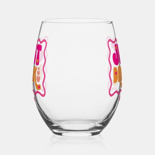 Retro gewoon dronken vrijgezellenfeest wijnglas zonder voet (Links)