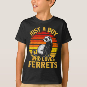 Retro Gewoon Een Jongen Die Van Fretjes Houdt Fret T-shirt