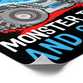 Retro  gewoon een jongen wiens liefde Monster Truc Poster (Hoek)