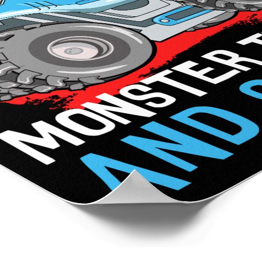 Retro  gewoon een jongen wiens liefde Monster Truc Poster (Hoek)