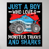 Retro  gewoon een jongen wiens liefde Monster Truc Poster (Voorkant)