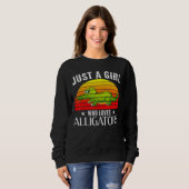 Retro gewoon een meisje dat van Alligators houdt Trui (Voorkant volledig)