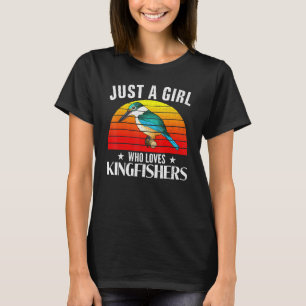 Retro gewoon een meisje die houdt van ijsvogels vo t-shirt