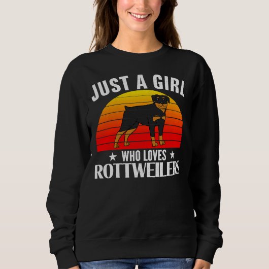 Retro gewoon een meisje die houdt van Rottweilers Trui (Voorkant)