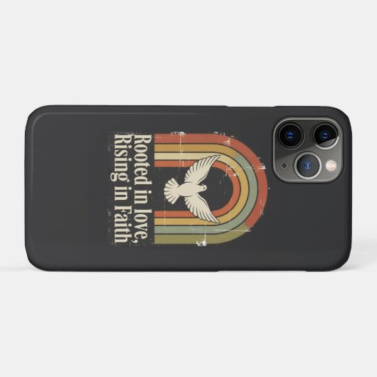 Retro geworteld en stijgend geloofsontwerp Case-Mate iPhone case (Achterkant (horizontaal))