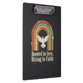 Retro geworteld en stijgend geloofsontwerp klembord (Rechts)