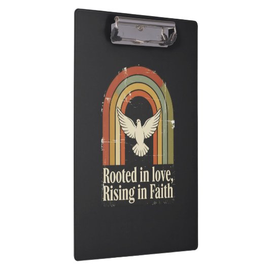 Retro geworteld en stijgend geloofsontwerp klembord (Rechts)