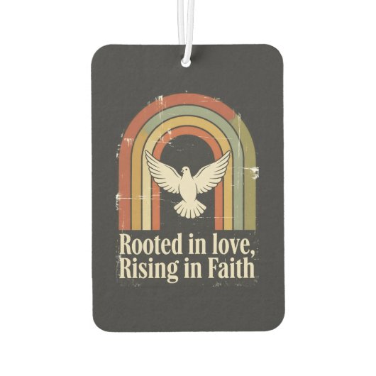 Retro geworteld en stijgend geloofsontwerp luchtverfrisser (Achterkant)