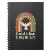Retro geworteld en stijgend geloofsontwerp notitieboek (Voorkant)