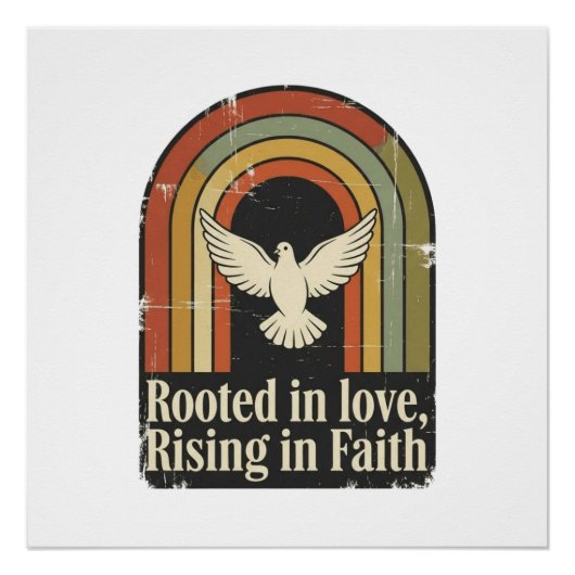 Retro geworteld en stijgend geloofsontwerp perfect poster (Voorkant)