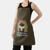 Retro geworteld en stijgend geloofsontwerp schort (Insitu)