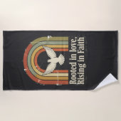 Retro geworteld en stijgend geloofsontwerp strandlaken (Voorkant)