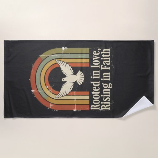 Retro geworteld en stijgend geloofsontwerp strandlaken (Voorkant)