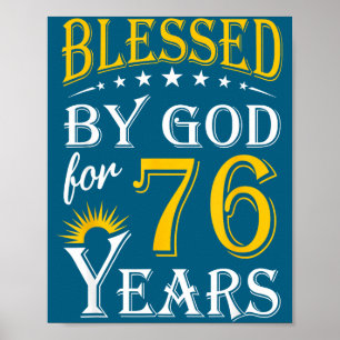 Retro Gezegende God Voor 76 Geloof Design Poster