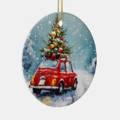  retro gezellige kerst keramisch ornament (Rechts)