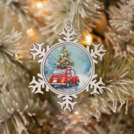  retro gezellige kerst tin sneeuwvlok ornament