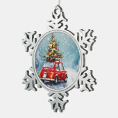  retro gezellige kerst tin sneeuwvlok ornament (Rechts)