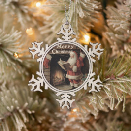  retro gezellige kerst tin sneeuwvlok ornament