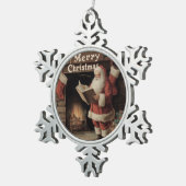  retro gezellige kerst tin sneeuwvlok ornament (Rechts)