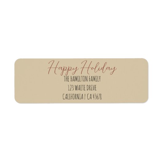 Retro Gezellige Kerstcharme Etiket (Voorkant)