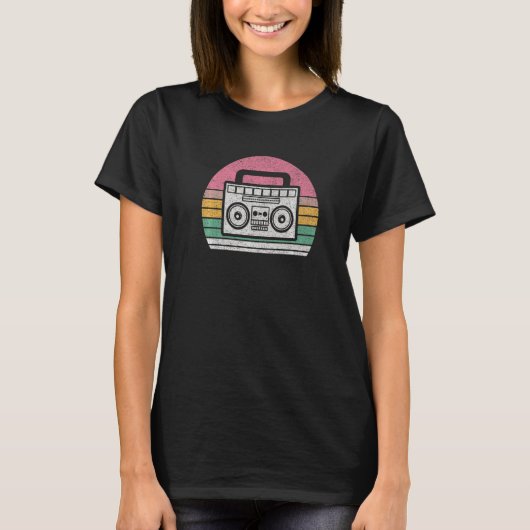 Retro Ghetto Blaster 80's 90's Hip Hip Rap T-shirt (Voorkant)