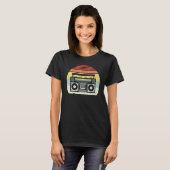 Retro Ghetto Blaster 80s 90s Hip Hip Rap T-shirt (Voorkant volledig)