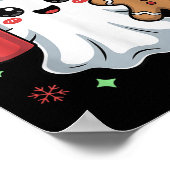 Retro Ghost Beanie Christmas Holiday Xmas Coffee G Poster (Hoek)