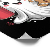 Retro Ghost Beanie Christmas Holiday Xmas Coffee G Poster (Hoek)