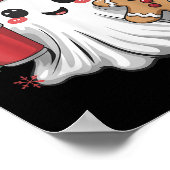 Retro Ghost Beanie Christmas Holiday Xmas Coffee G Poster (Hoek)