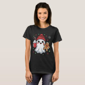 Retro Ghost Beanie Christmas Holiday Xmas Coffee G T-shirt (Voorkant volledig)