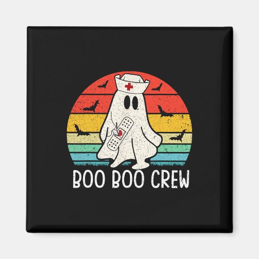 Retro Ghost Boo Boo Crew Vrouwen Verpleegkundigen  Magneet (Voorkant)
