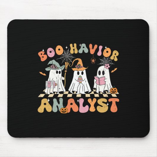 Retro Ghost Boo Havior Analyst Therapeut BCBA Hall Muismat (Voorkant)